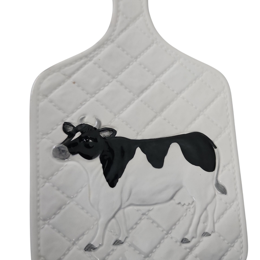 Otagiri Ceramic Quilted Trivet With Cow.